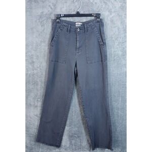 Faherty Womens Organic Stretch Ankle Pants  Size 26 X  27" Gray Straight Raw Hem